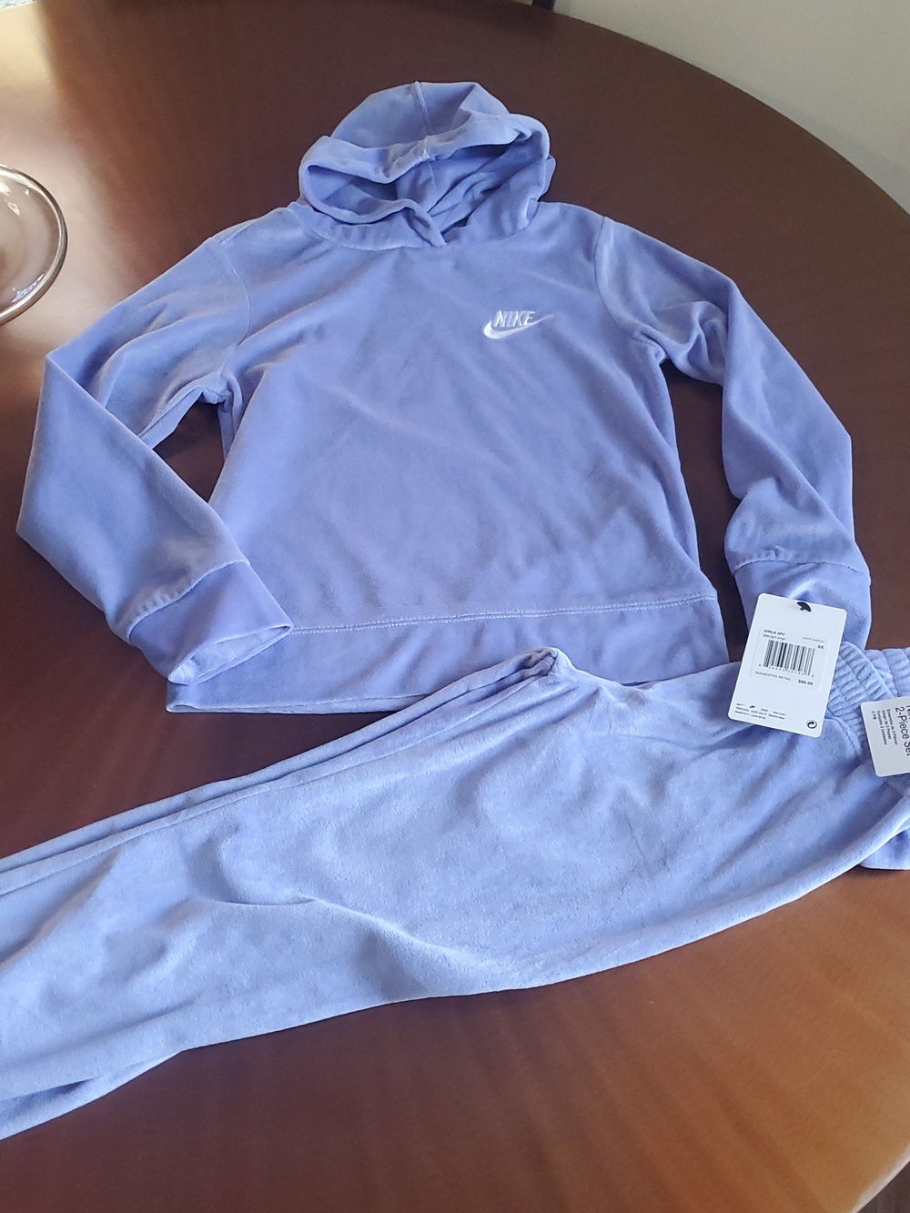 Nike Kids Lavender Hooded Sweatshirt & Joggers Set